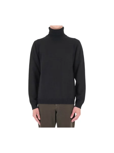 Sweter z golfem Roberto Collina wełniany do golfa czarny