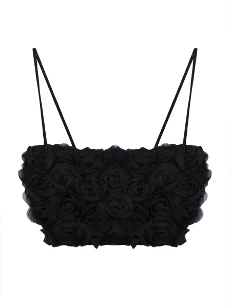 Modrček Trendyol s cvetličnim vzorcem črna