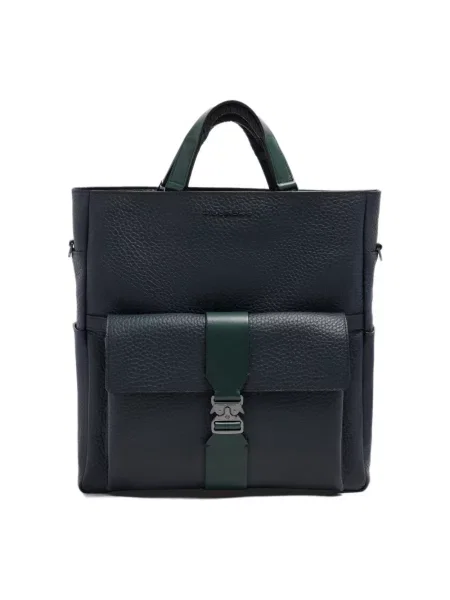 Torba na laptopa Piquadro skórzana niebieska