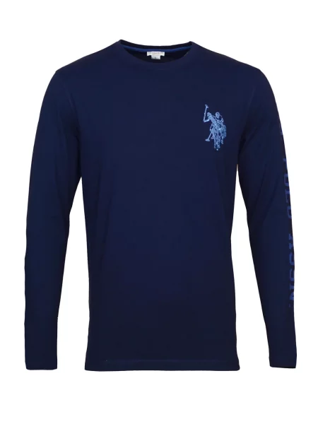 U.S. POLO ASSN. Tricou bleumarin / aqua albastru