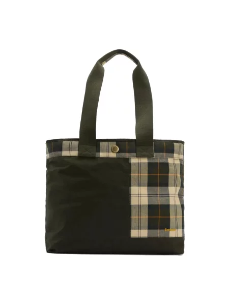 Torebka Barbour w kratkę zielona