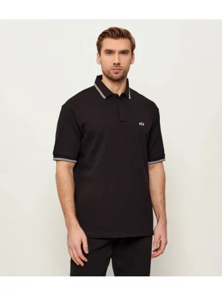 Armani Exchange Tenisz póló fekete