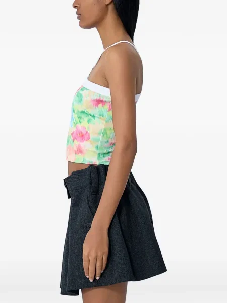 Cropp top Prada cu model floral verde