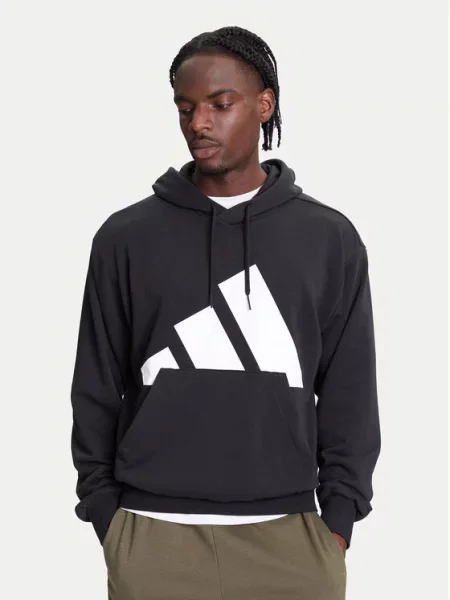 Bluza z kapturem adidas Essentials Big Logo Single czarna S biała