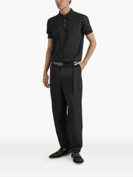 Polo Dolce & Gabbana cu imprimeu geometric negru