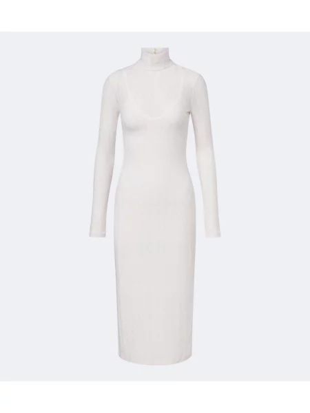 Rochie midi Missoni tricotate alb