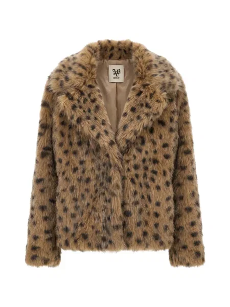 Geacă Aniye By cu imagine cu model leopard cu blană maro