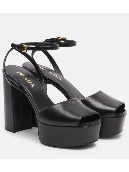 Sandale Prada din piele cu platformă negru