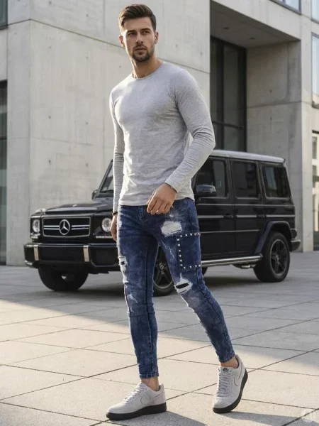 Spodnie jeansowe Dstreet niebieskie
