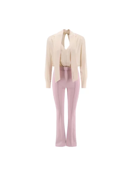 Jedwabny kombinezon Elisabetta Franchi fioletowy