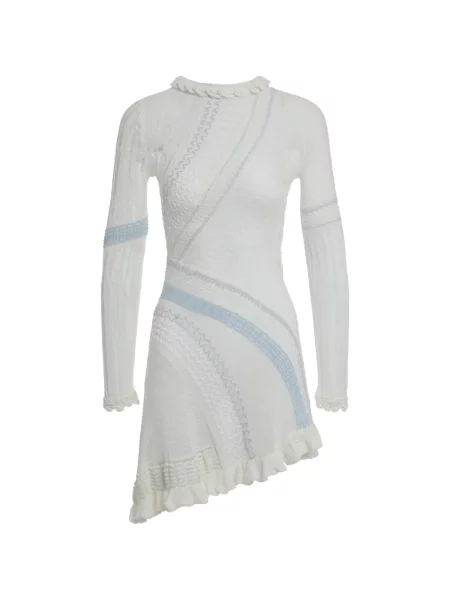 Rochie mini Roberta Einer cu volane de costum alb