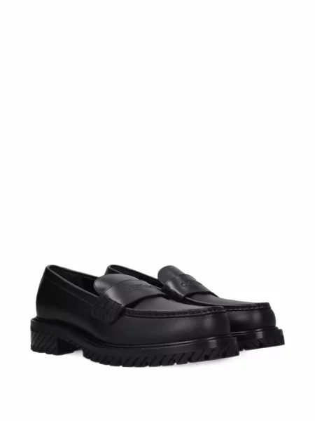 Pantofi loafer Off-white cu autograf alb