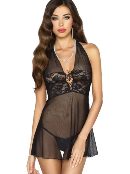 Соблазнительная сорочка с трусиками Комплект_Passion_Taranee чорна