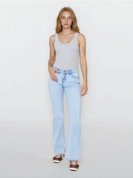 Джинси flare з низькою посадкою синій