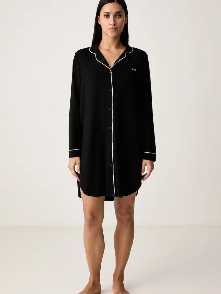 BOSS noční košile s modalem Dreamline_Sleepshirt černá