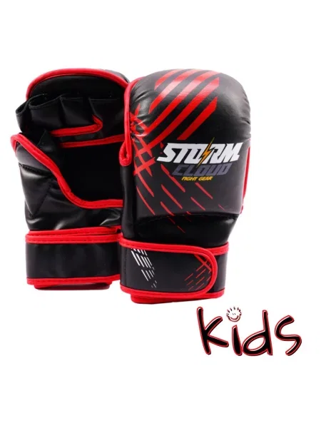 Rękawice MMA dla dzieci StormCloud Lynx Czarno/Czerwone Junior L czerwone