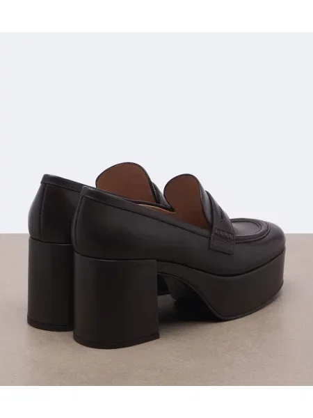 Pantofi loafer Gianvito Rossi din piele cu platformă maro