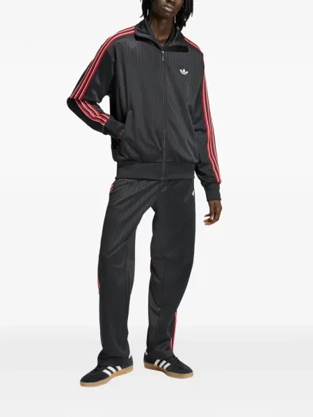 Ριγέ μπλούζα Adidas με κέντημα από διχτυωτό μαύρο