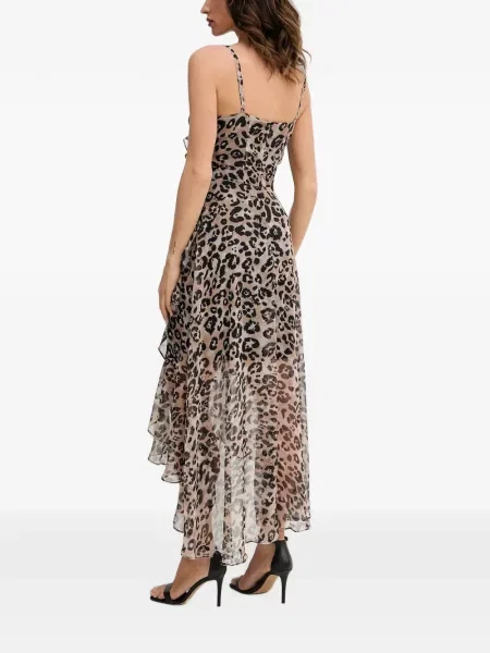 Rochie Morgan cu imagine cu model leopard asimetrică