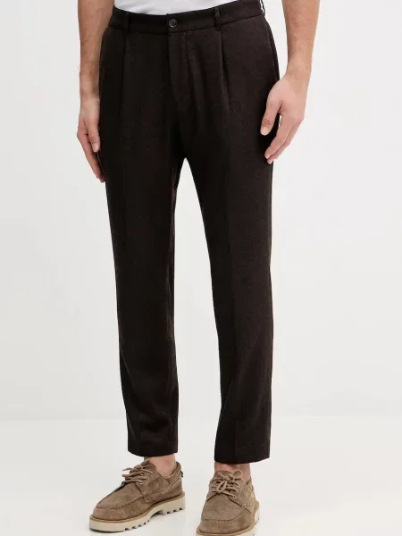 Kalhoty s příměsí vlny Joop! ve střihu chinos hnědá