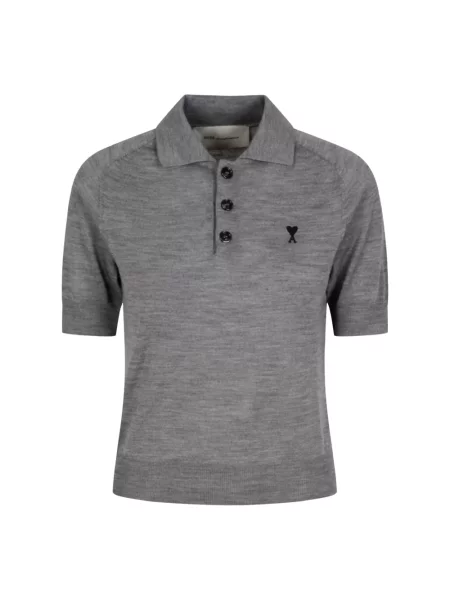 Polo Ami Paris wełniane szare