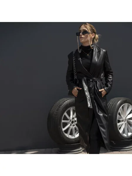 Trenčkot Thead. črna