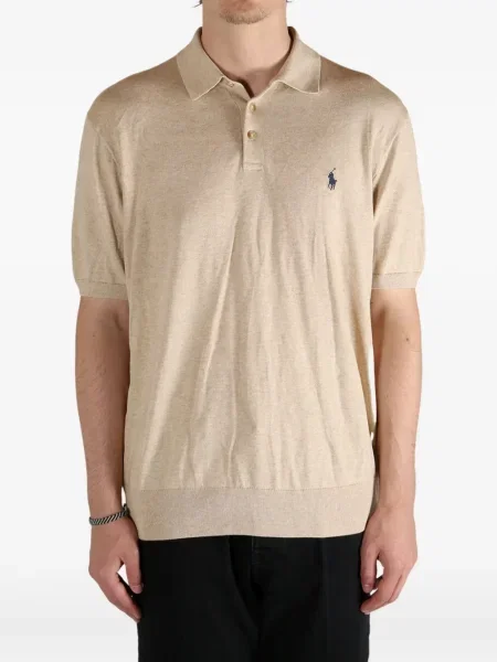 Tricou polo Polo Ralph Lauren în carouri tricotate gri