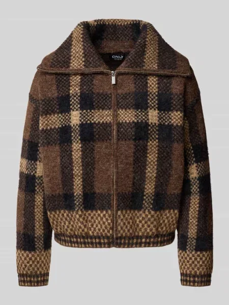 Kurtka z dzianiny o kroju regular fit ze wzorem na całej powierzchni model ‘MAROON’ Only