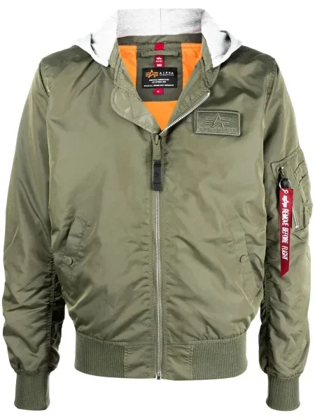 Geacă bomber Alpha Industries cu imagine verde
