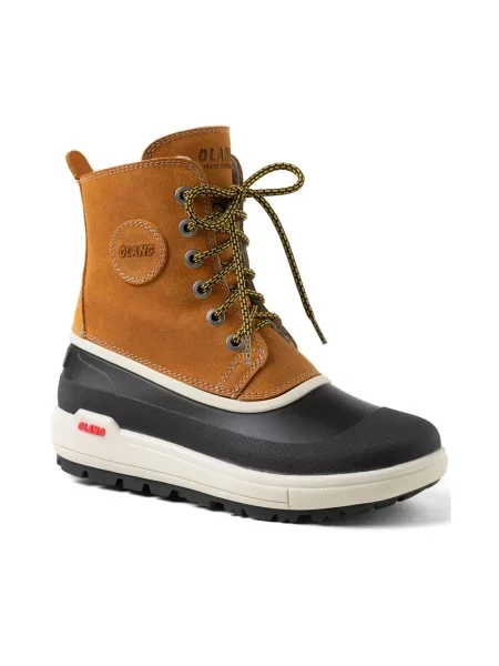 Botki Olang sznurowane koronkowe brązowe