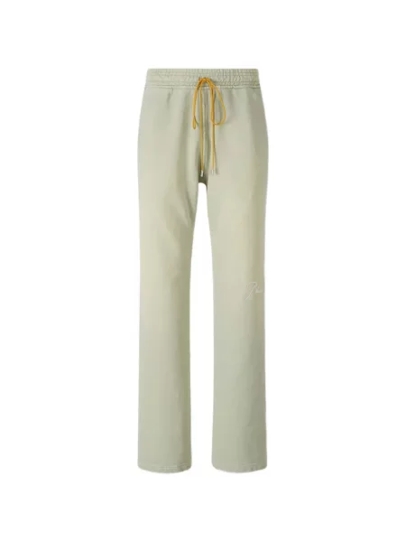 Pantaloni Rhude cu broderie alergare verde