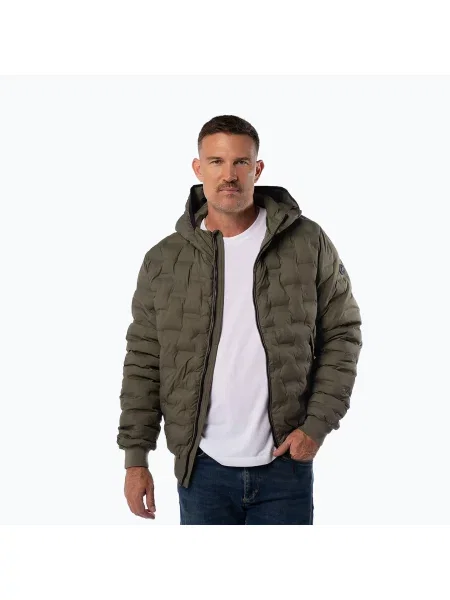 Geacă de iarnă pentru bărbați Pitbull Fisk Quilted Hooded olive kaki