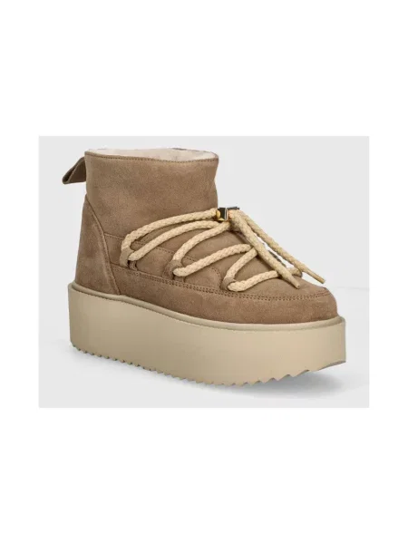 Inuikii śniegowce zamszowe Classic Low Platform beżowy brązowe