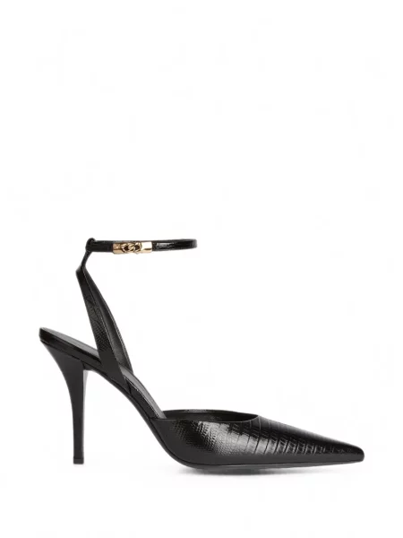 Pantofi cu toc Balmain din piele cu bretele negru