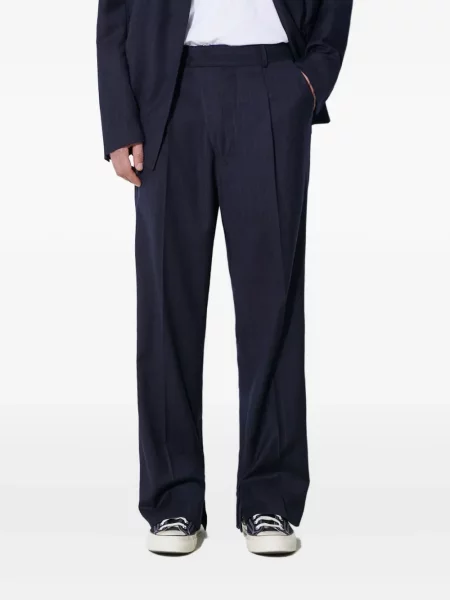 Pantaloni 424 cu dungi plisate albastru