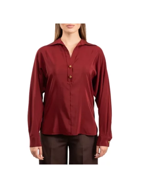 Lniana bluzka Max Mara Studio czerwona