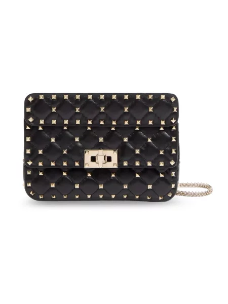 Torebka skórzana Valentino Garavani skórzana czarna