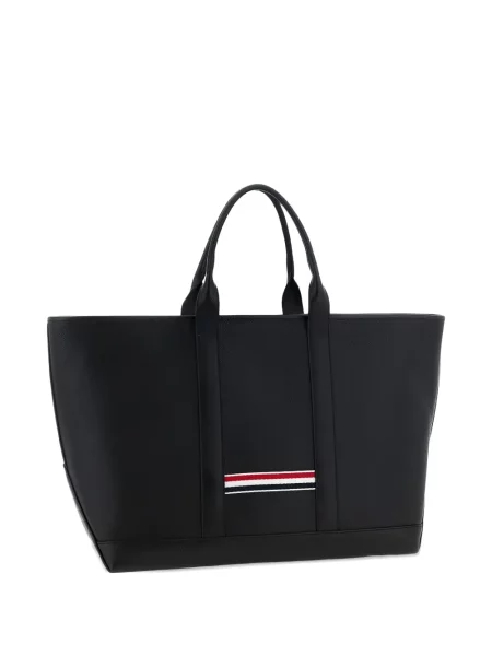 Geantă shopper Thom Browne din piele negru