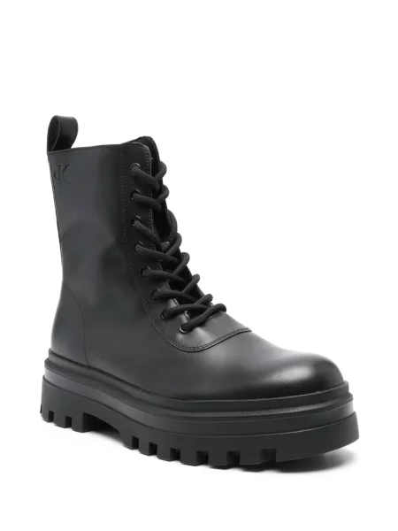Botine Calvin Klein Jeans din piele negru