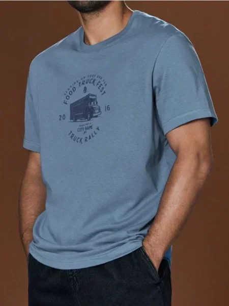 Футболка Sinsay с надписями синяя