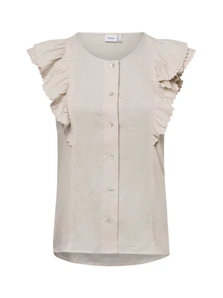 Nümph Bluzka Nuyngva Kobiety len jednolity 36 beżowy