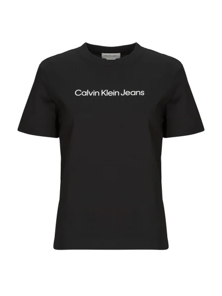 Klasické tričko Calvin Klein Jeans s autogramom čierna