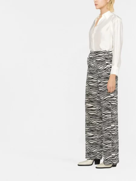 Pantaloni 's Max Mara cu imagine cu model zebră alb