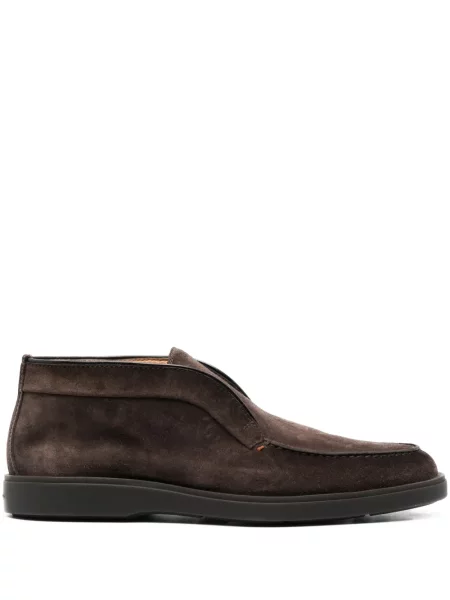 Ghete desert Santoni din piele de căprioară slip-on maro