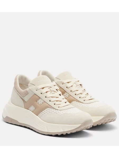 Sneakerși Hogan din piele de căprioară bej