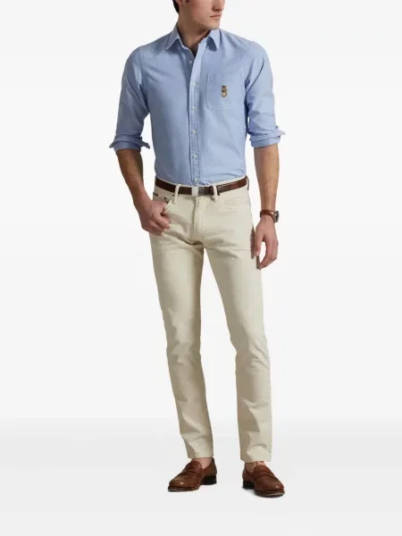 Slip de baie Polo Ralph Lauren alergare cu cordon cu imagine alb