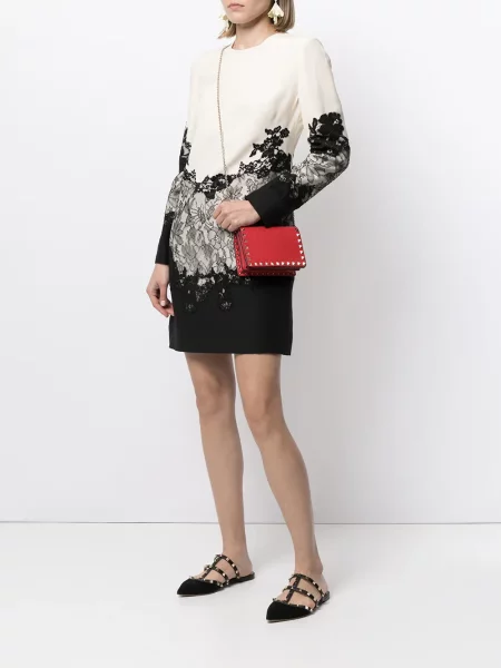 Rochie Valentino Garavani din dantelă de costum negru