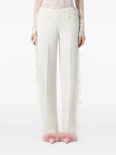 Pantaloni Blumarine din dantelă alb