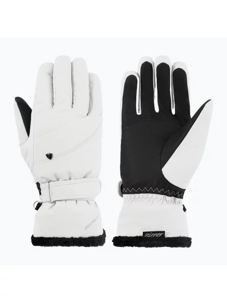 Mănuși de schi pentru femei ZIENER Keaka-Z Aquashield PR white alb