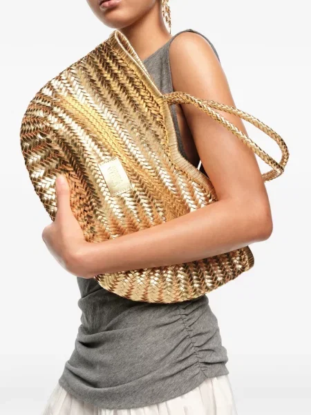 Top Bimba Y Lola din piele mari auriu